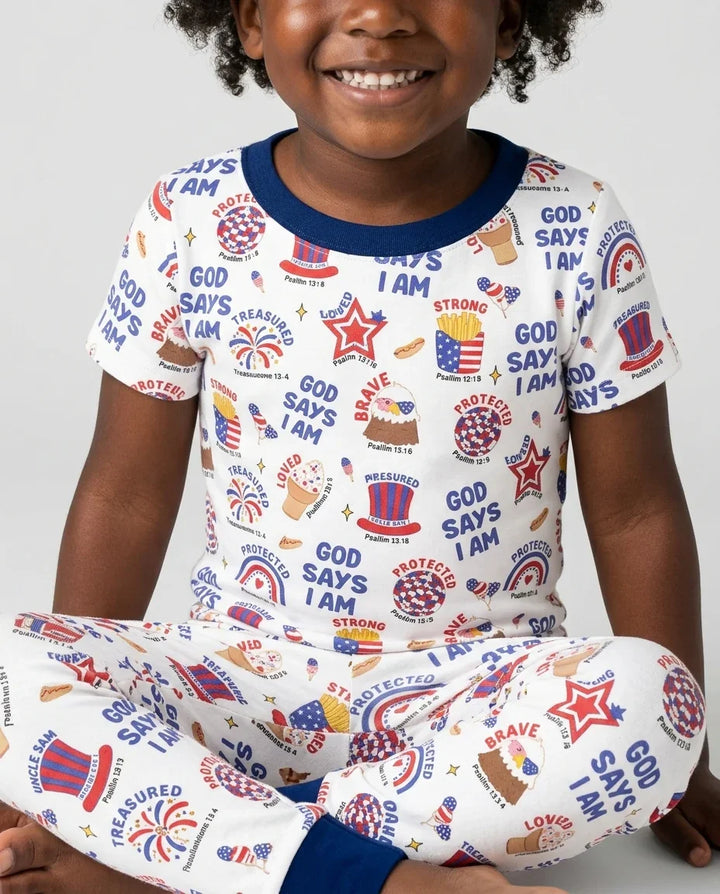 Zweiteiliges, kurzärmliges Pyjama-Set mit Marienkäfern