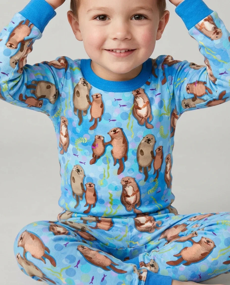 Zweiteiliges Langarm-Pyjama-Set mit Sommerfrüchten