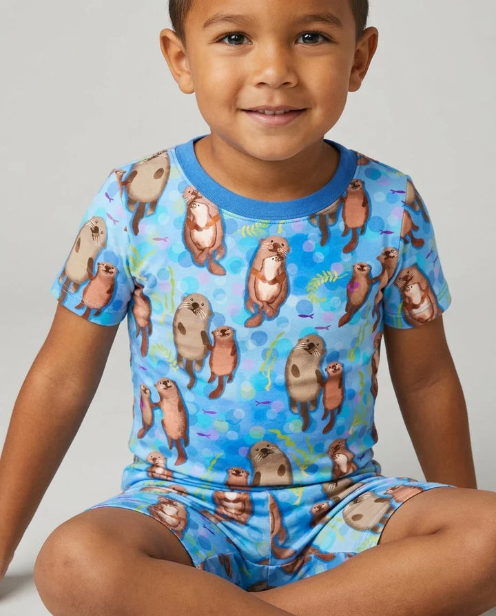 Template Zweiteiliges Pyjama-Set mit kurzen Ärmeln und Shorts