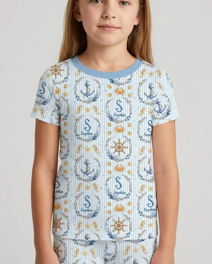 Zweiteiliges, kurzärmliges Pyjama-Set mit Marienkäfern