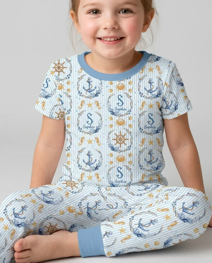 Zweiteiliges, kurzärmliges Pyjama-Set mit Marienkäfern