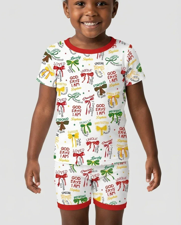 Zweiteiliges Pyjama-Set mit kurzen Ärmeln und Shorts im Sommer-Design