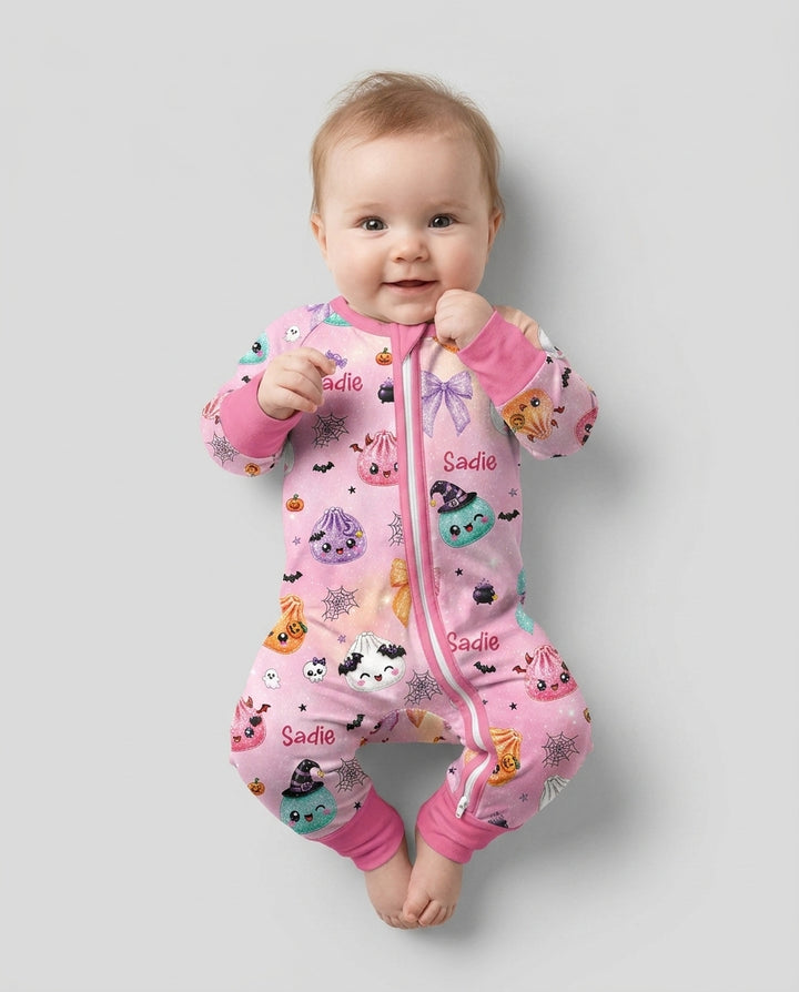 Custom Name Spooky Dumpling Bamboo Convertible Zippy