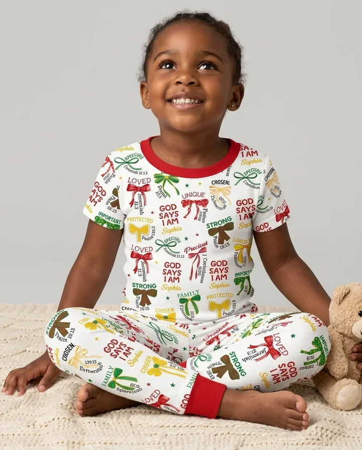 Zweiteiliges, kurzärmliges Pyjama-Set mit Marienkäfern