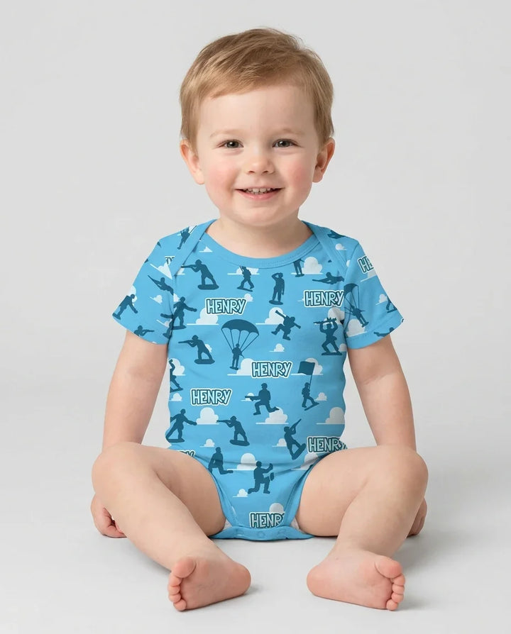 Gerippte Babykleidung mit individuellem Foto - Weich &amp; Skizzenhaft