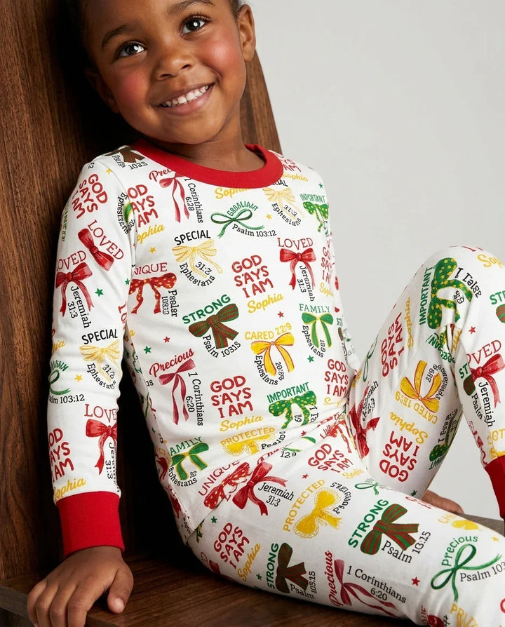 Zweiteiliges Langarm-Pyjama-Set mit Sommerfrüchten