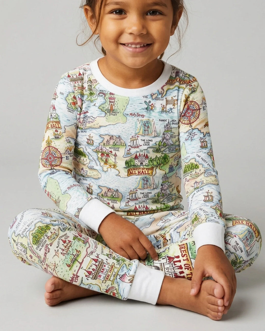 Zweiteiliges Langarm-Pyjama-Set mit Sommerfrüchten