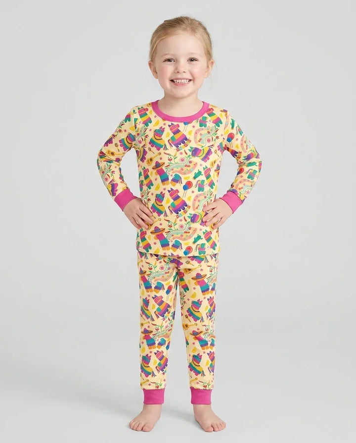 Zweiteiliges Langarm-Pyjama-Set mit Sommerfrüchten