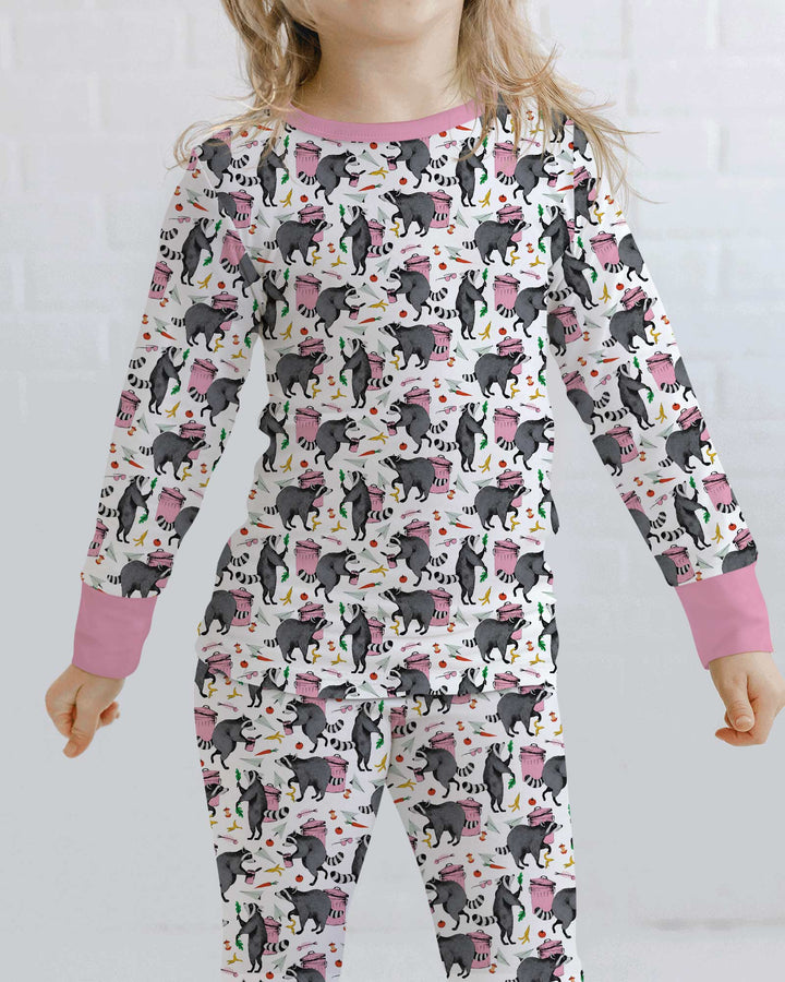 Trash Panda Adventures Bamboo Two Piece Long Sleeve Pajama Set