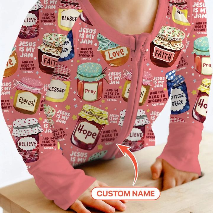 Jesus Is My Jam Custom Name Convertible Zippy , Jesus Is My Jam Custom Name Convertible Zippy - 0-3M