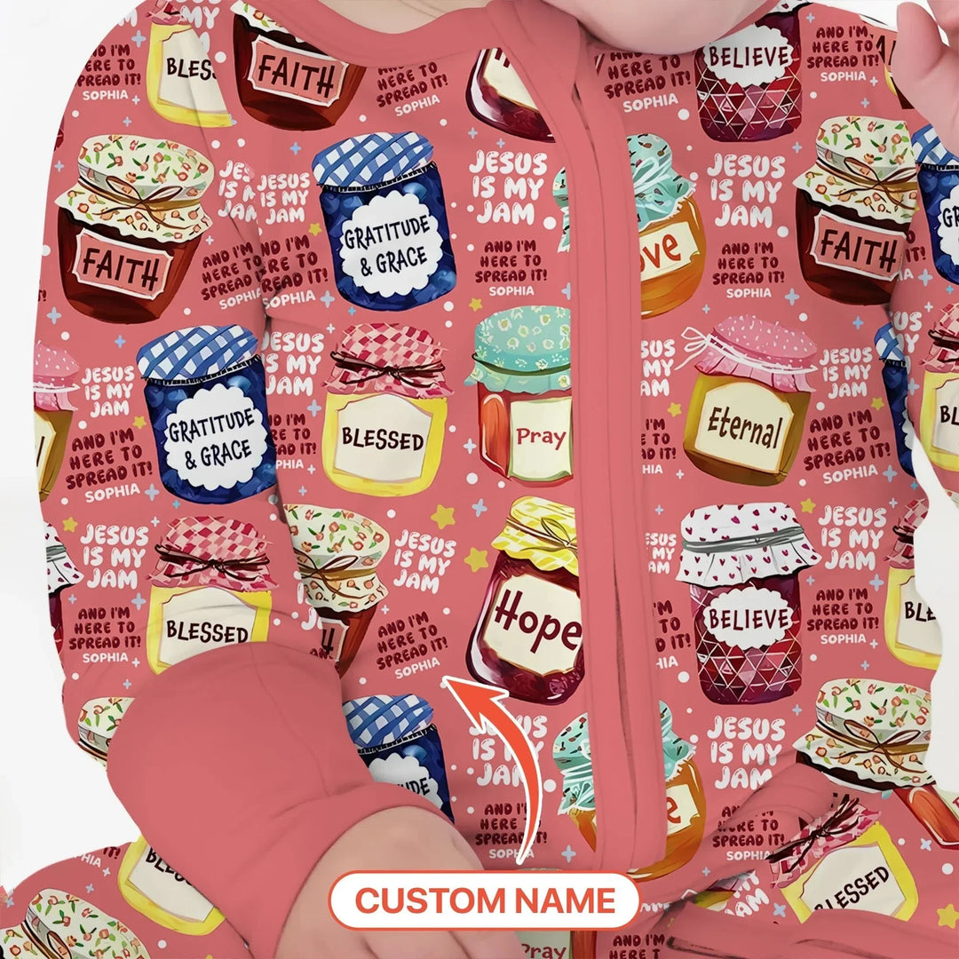 Jesus Is My Jam Custom Name Convertible Zippy , Jesus Is My Jam Custom Name Convertible Zippy - 0-3M