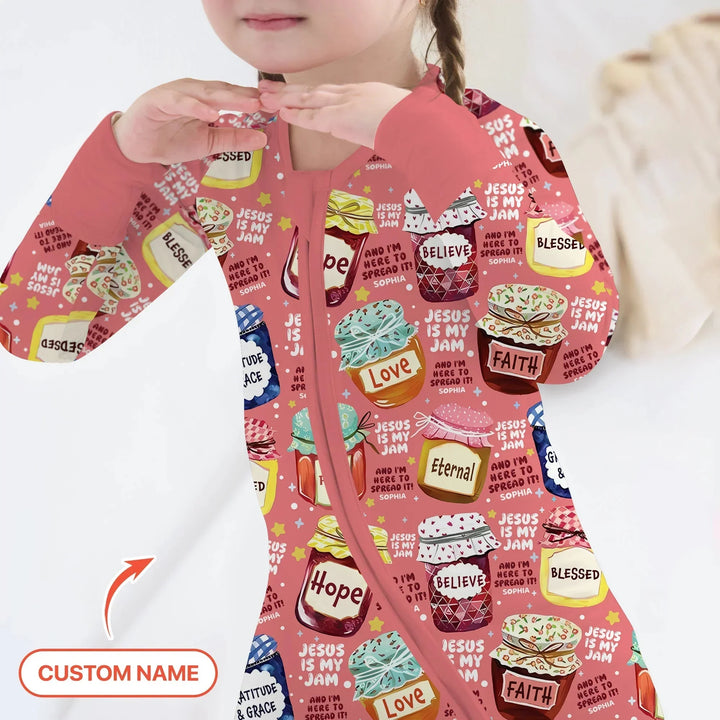 Jesus Is My Jam Custom Name Convertible Zippy , Jesus Is My Jam Custom Name Convertible Zippy - 0-3M