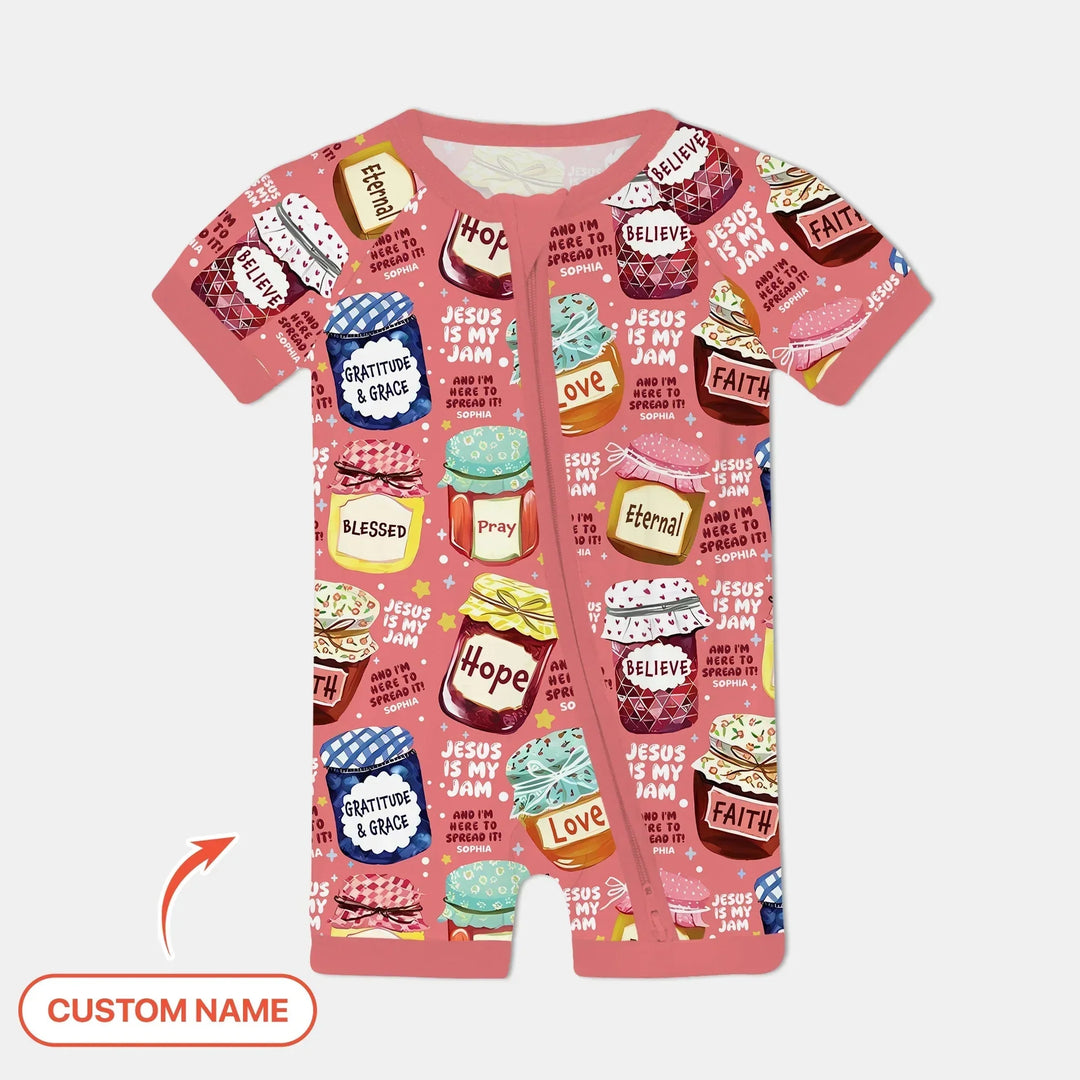 Jesus Is My Jam Custom Name Shorty Zippy , Jesus Is My Jam Custom Name Shorty Zippy - 0-3M