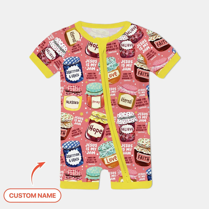 Jesus Is My Jam Custom Name Shorty Zippy , Jesus Is My Jam Custom Name Shorty Zippy - 0-3M