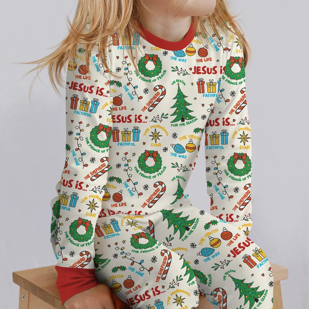Jesus Is The Reason For The Season Two Piece Long Sleeve Pajama Set , Jesus Is The Reason For The Season Two Piece Long Sleeve Pajama Set - 12-18M