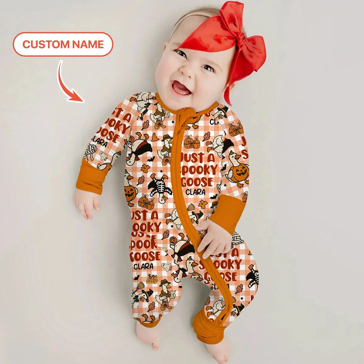 Just A Spooky Goose Custom Name Girl Version Convertible Zippy , Just A Spooky Goose Custom Name Girl Version Convertible Zippy - 0-3M