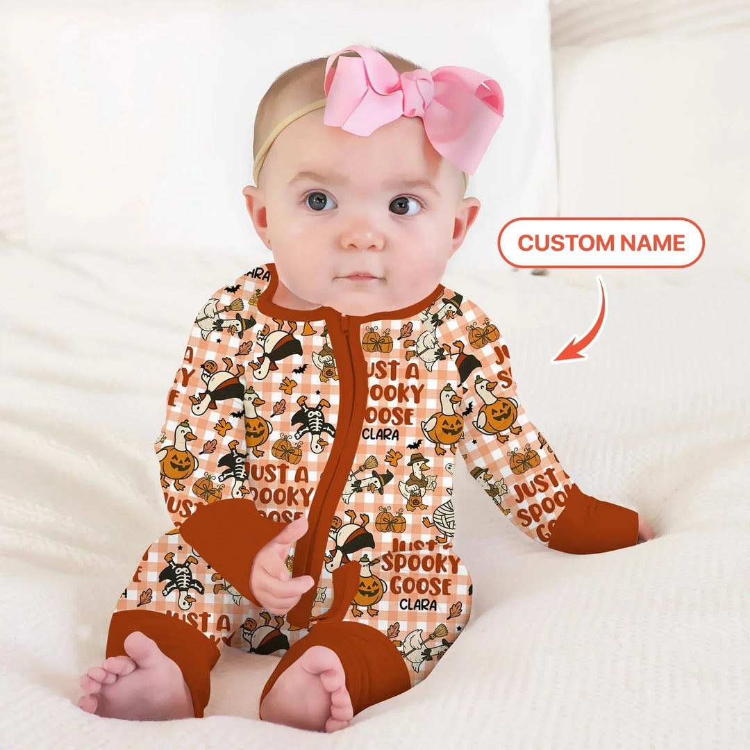 Just A Spooky Goose Custom Name Girl Version Convertible Zippy , Just A Spooky Goose Custom Name Girl Version Convertible Zippy - 0-3M