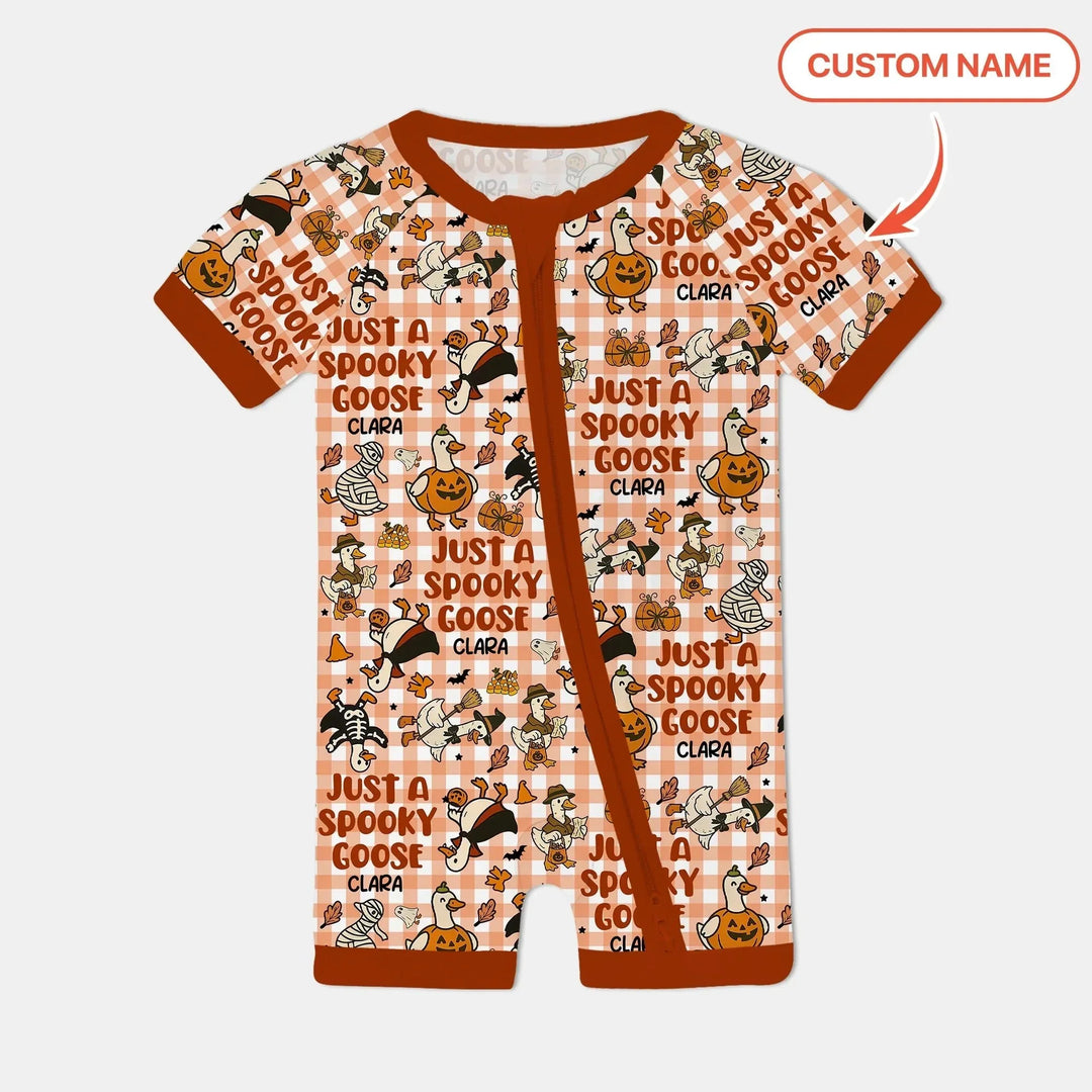 Just A Spooky Goose Custom Name Girl Version Shorty Zippy , Just A Spooky Goose Custom Name Girl Version Shorty Zippy - 0-3M