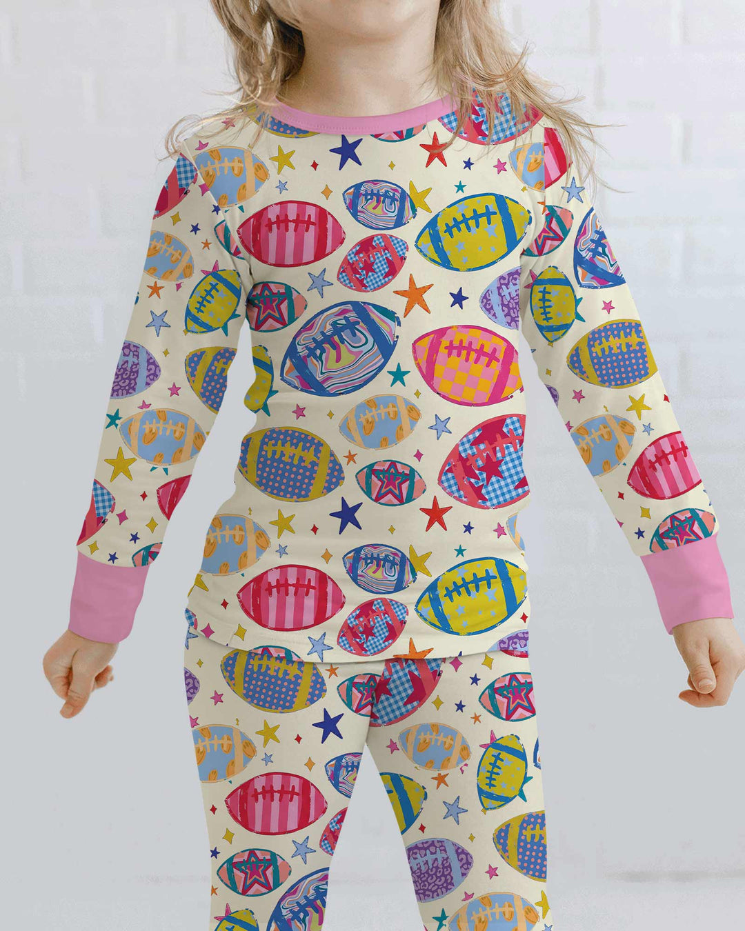 Football Season Bamboo Two Piece Long Sleeve Pajama Set