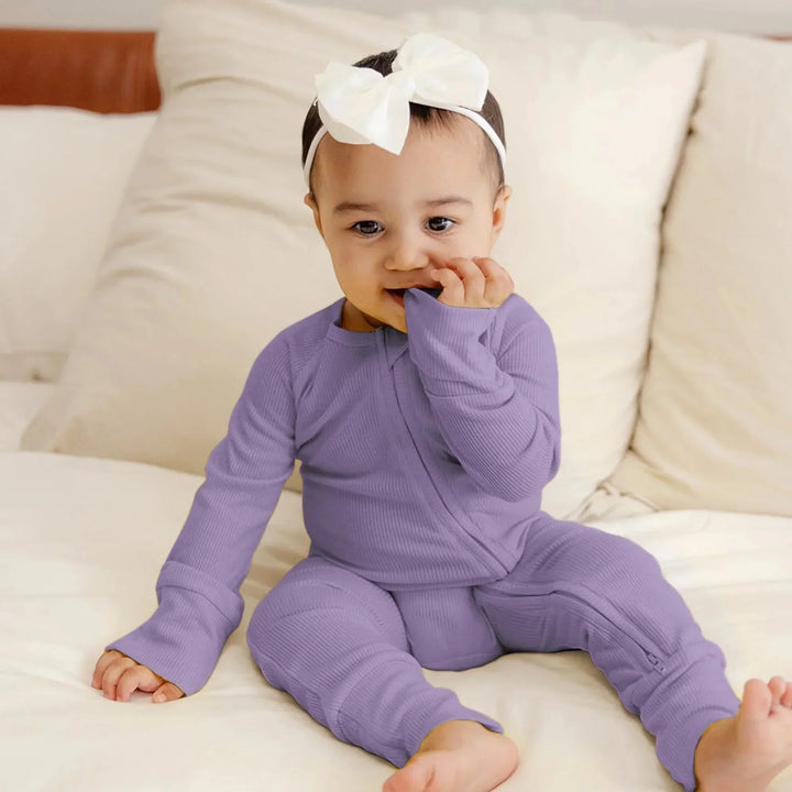 Lavender Ribbed Convertible Zippy , Lavender Ribbed Convertible Zippy - 0-3M