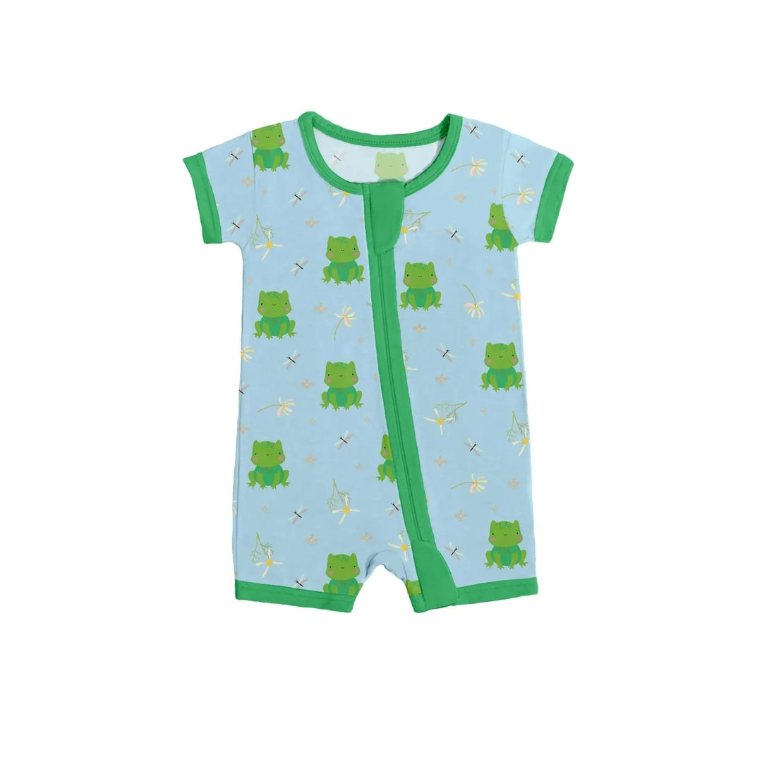 Leaping Love Shorty Zippered Romper , Leaping Love Shorty Zippered Romper - 0-3M