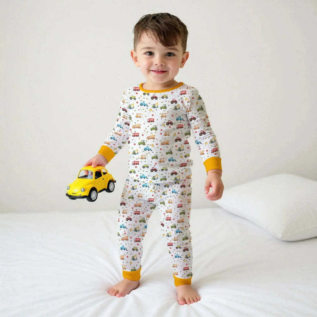 Little Construction Heroes Two Piece Long Sleeve Pajama Set , Little Construction Heroes Two Piece Long Sleeve Pajama Set - 12-18M