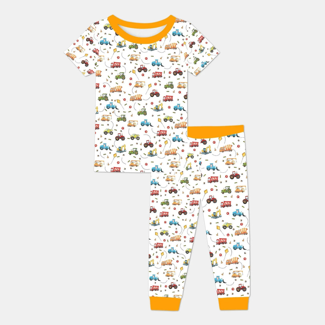 Little Construction Heroes Two Piece Short Sleeve Pajama Set , Little Construction Heroes Two Piece Short Sleeve Pajama Set - 12-18M