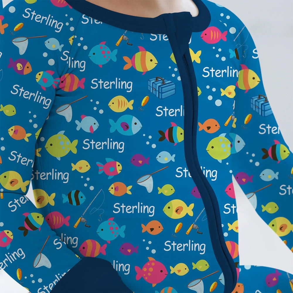 Little Fisher’s Adventure Custom Name Convertible Zippy , Little Fisher’s Adventure Custom Name Convertible Zippy - 0-3M