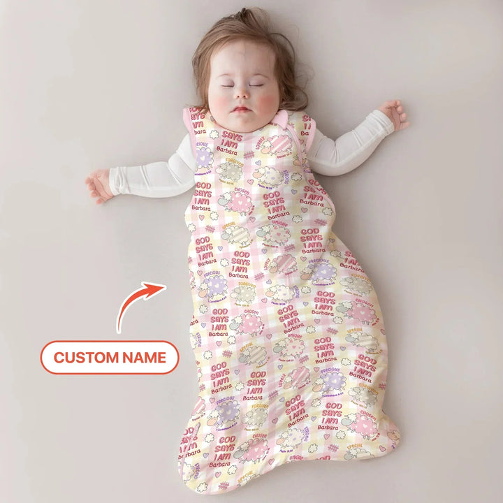 Little Lamb God Says I Am Custom Name Sleep Bag , Little Lamb God Says I Am Custom Name Sleep Bag - XS / 0.5 TOG