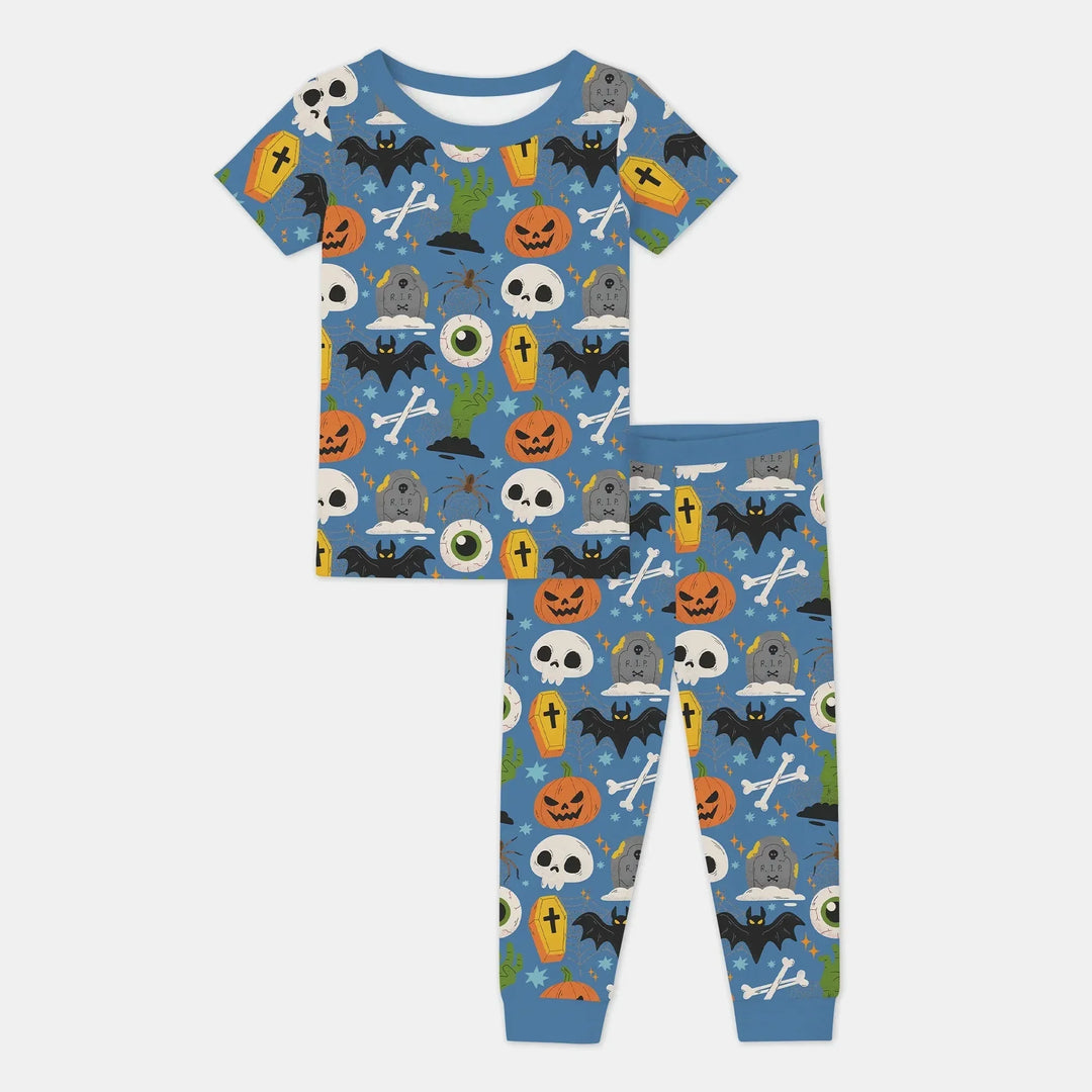 Little Monsters Two Piece Short Sleeve Pajama Set For Haloween , Little Monsters Two Piece Short Sleeve Pajama Set For Haloween - 12-18M