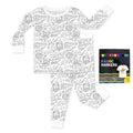 Little Princess Colorable Two Piece Pajama Set , Little Princess Colorable Two Piece Pajama Set - 3T