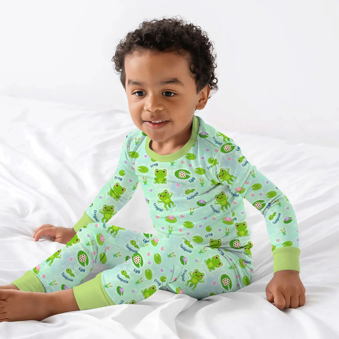 Little Wonders From Tadpole to Frog Two Piece Long Sleeve Pajama Set , Little Wonders From Tadpole to Frog Two Piece Long Sleeve Pajama Set - 12-18M