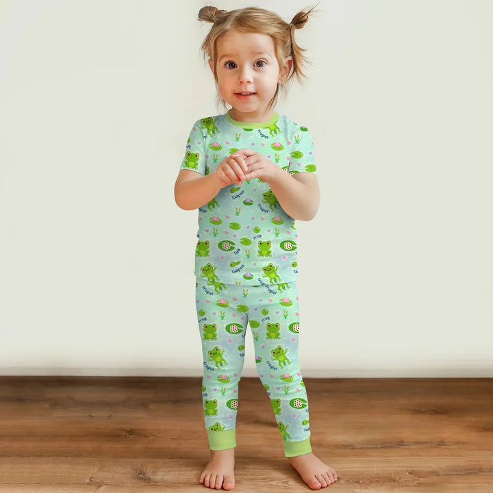 Little Wonders From Tadpole to Frog Two Piece Short Sleeve Pajama Set , Little Wonders From Tadpole to Frog Two Piece Short Sleeve Pajama Set - 12-18M