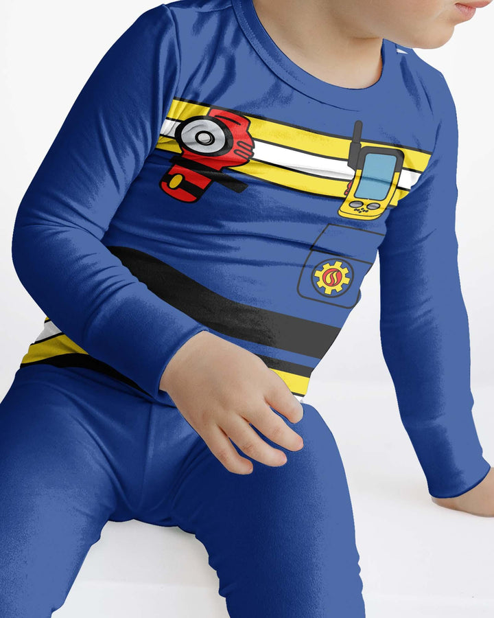 Zweiteiliges Langarm-Pyjama-Set mit Sommerfrüchten
