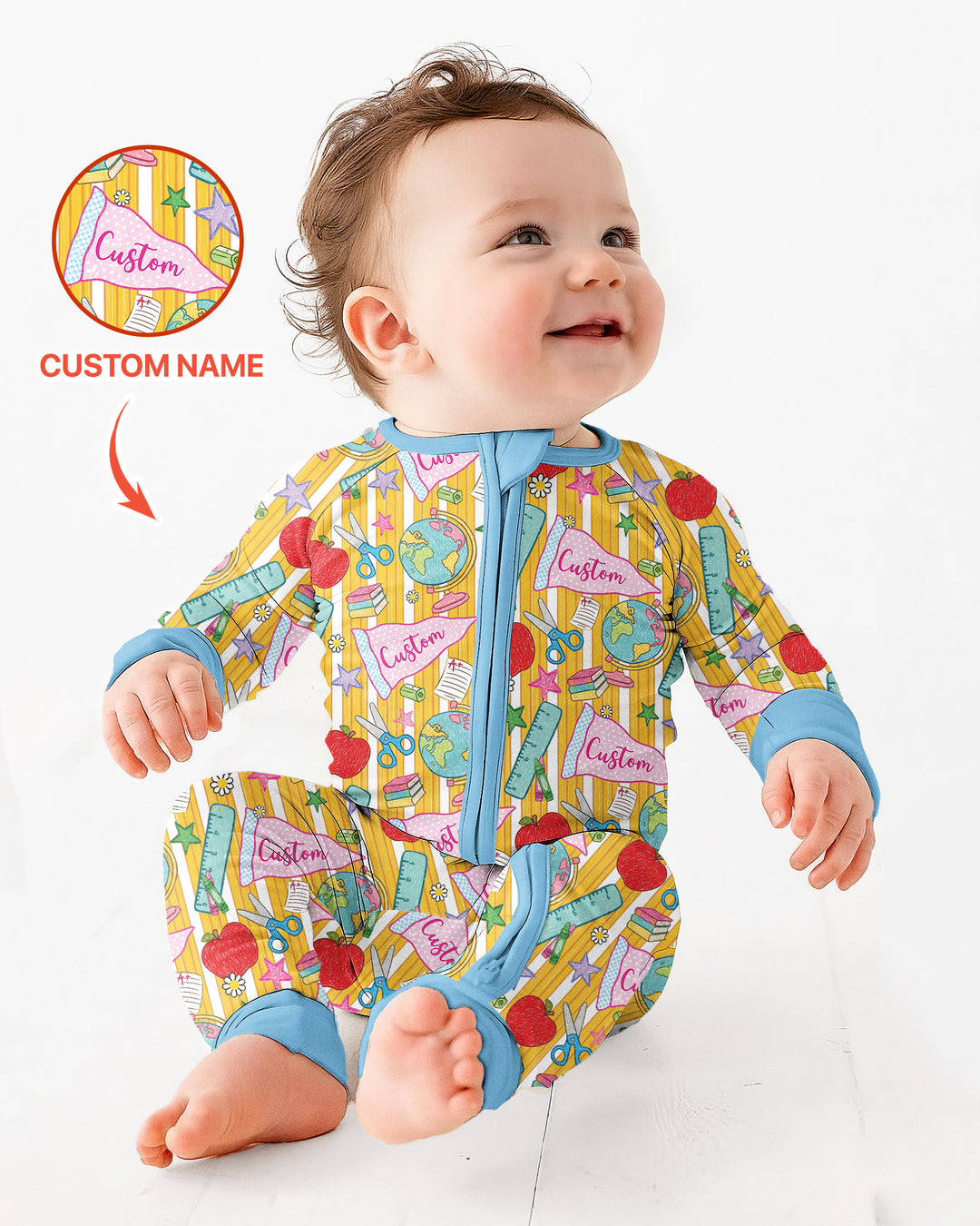 Gerippte Babykleidung mit individuellem Foto - Weich &amp; Skizzenhaft