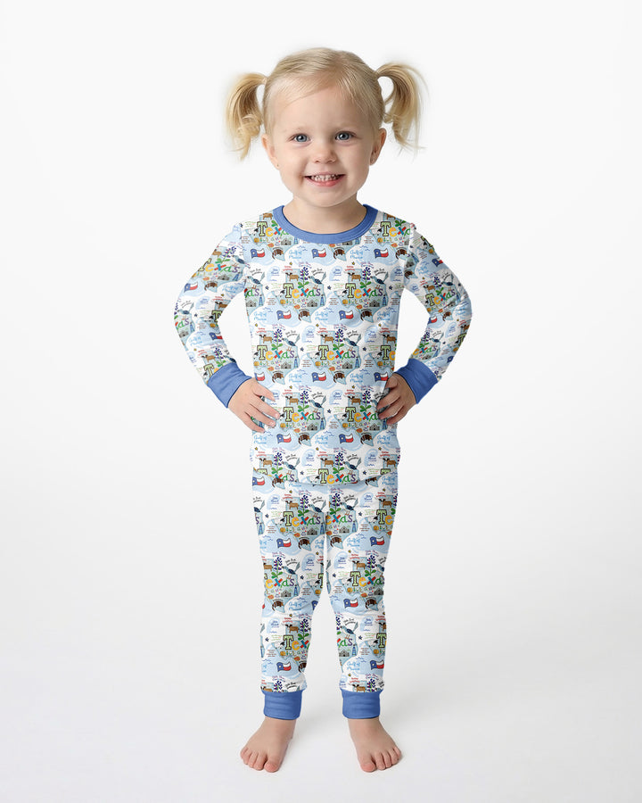 Zweiteiliges Langarm-Pyjama-Set mit Sommerfrüchten