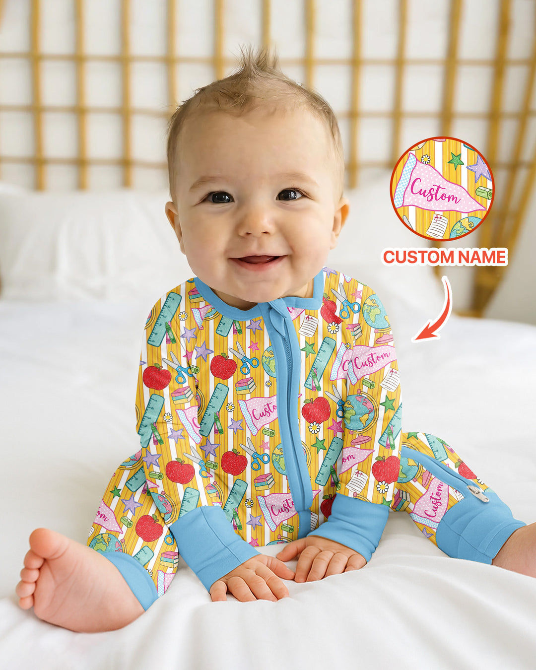 Gerippte Babykleidung mit individuellem Foto - Weich &amp; Skizzenhaft