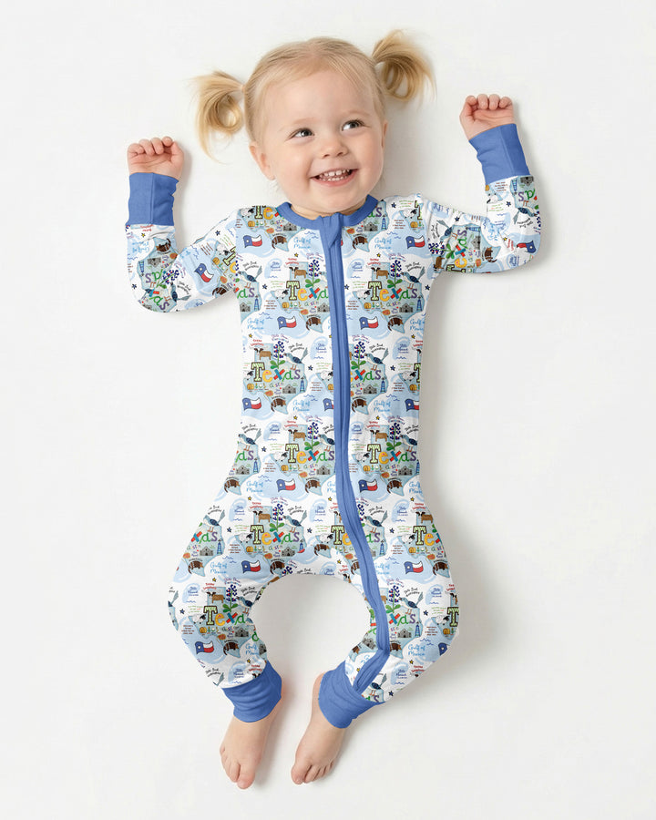 Texas Map Family Matching Bamboo Convertible Zippy