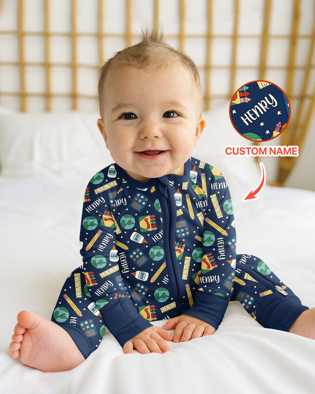 Gerippte Babykleidung mit individuellem Foto - Weich &amp; Skizzenhaft