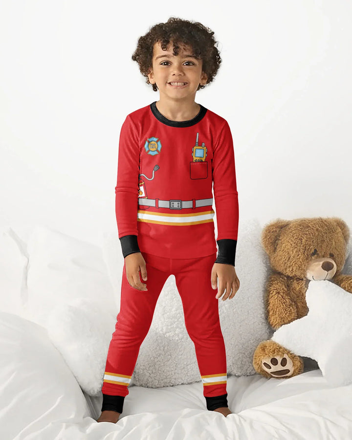 Zweiteiliges Langarm-Pyjama-Set mit Sommerfrüchten