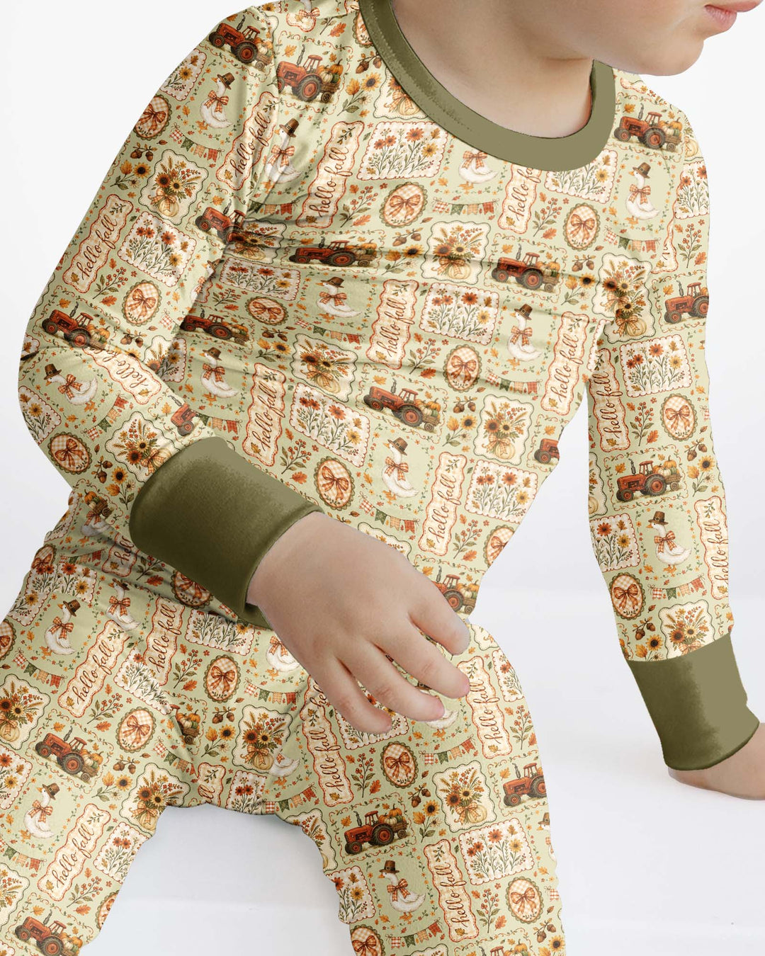 Zweiteiliges Langarm-Pyjama-Set mit Sommerfrüchten