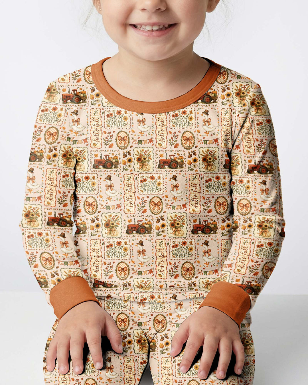 Zweiteiliges Langarm-Pyjama-Set mit Sommerfrüchten