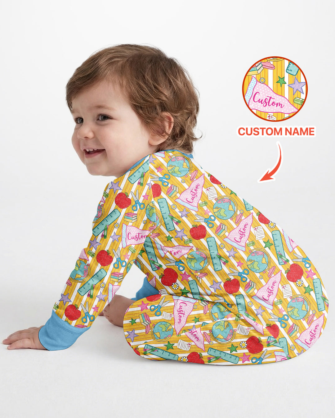 Gerippte Babykleidung mit individuellem Foto - Weich &amp; Skizzenhaft