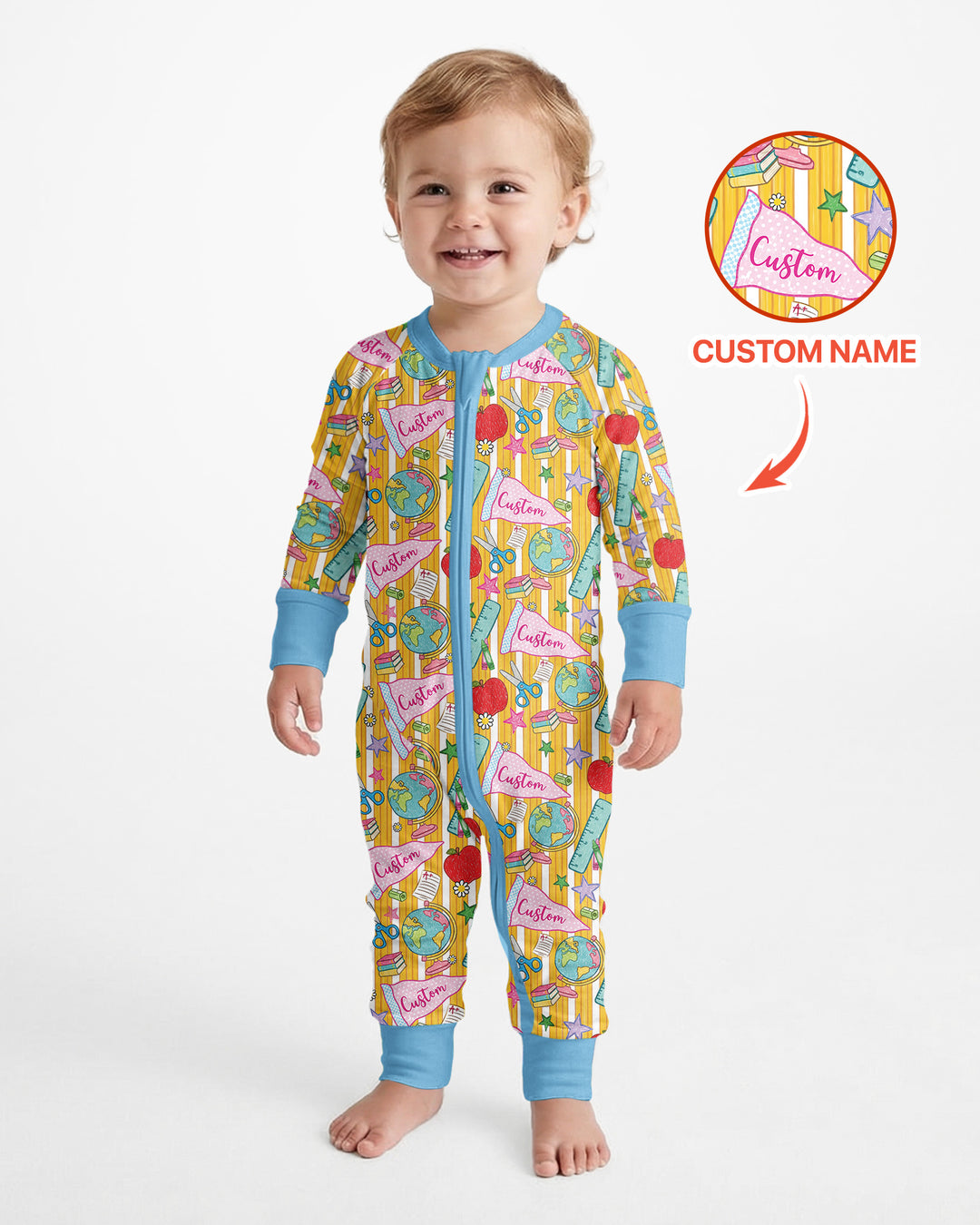 Gerippte Babykleidung mit individuellem Foto - Weich &amp; Skizzenhaft