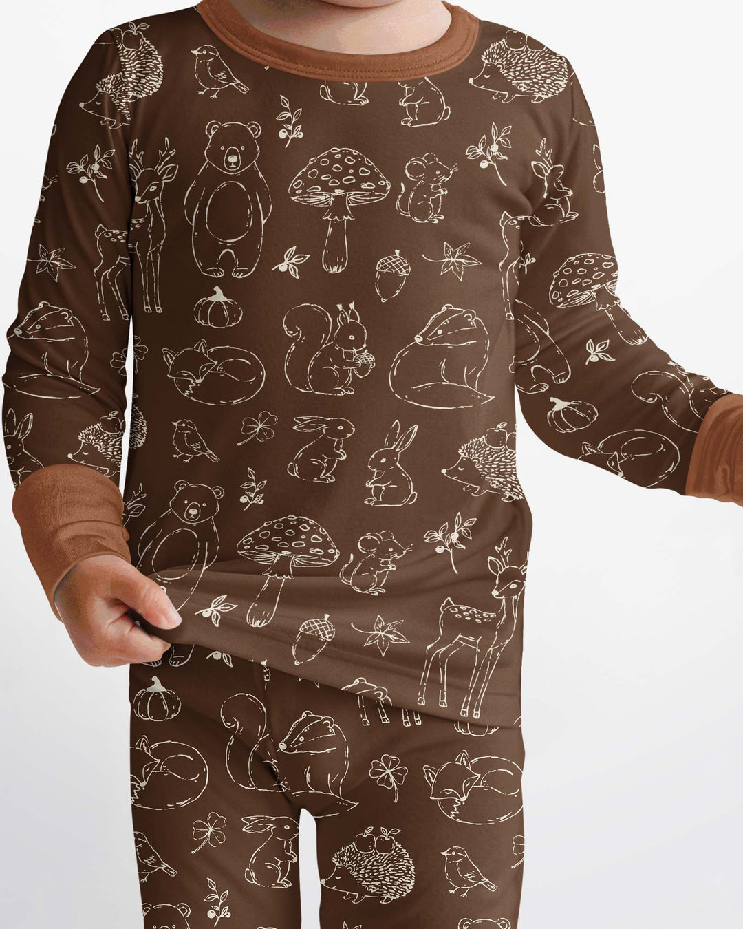 Autumn Woodland Bamboo Two Piece Long Sleeve Pajama Set