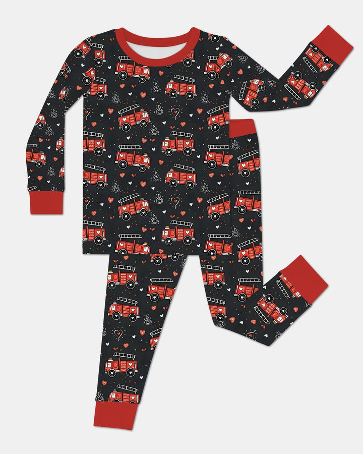 Zweiteiliges Langarm-Pyjama-Set mit Sommerfrüchten