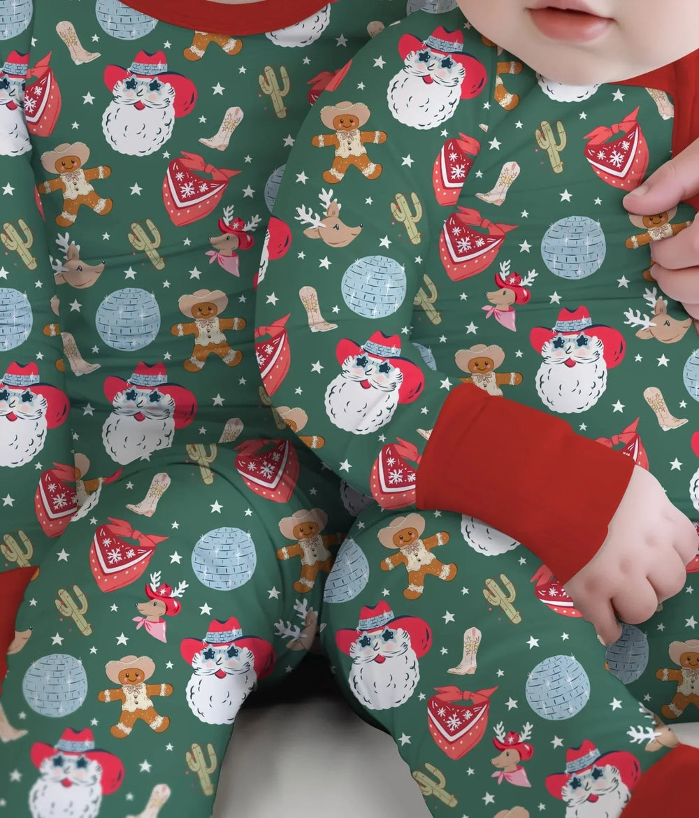 Lovely Western Christmas Boy Two Piece Long Sleeve Pajama Set , Lovely Western Christmas Boy Two Piece Long Sleeve Pajama Set - 12-18M