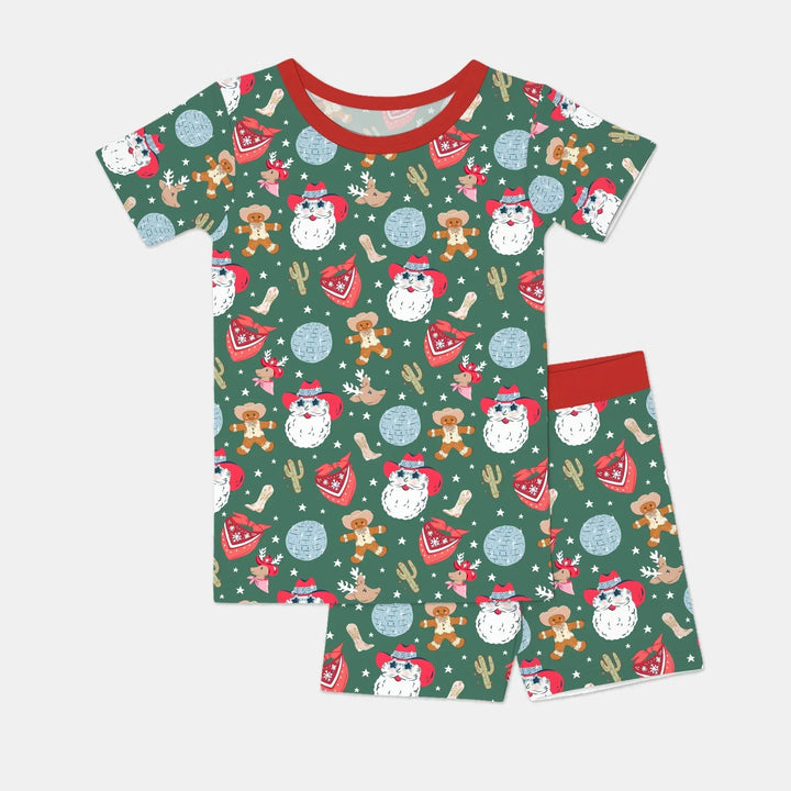 Lovely Western Christmas Boy Two Piece Short Sleeve Shorts Pajama Set , Lovely Western Christmas Boy Two Piece Short Sleeve Shorts Pajama Set - 12-18M