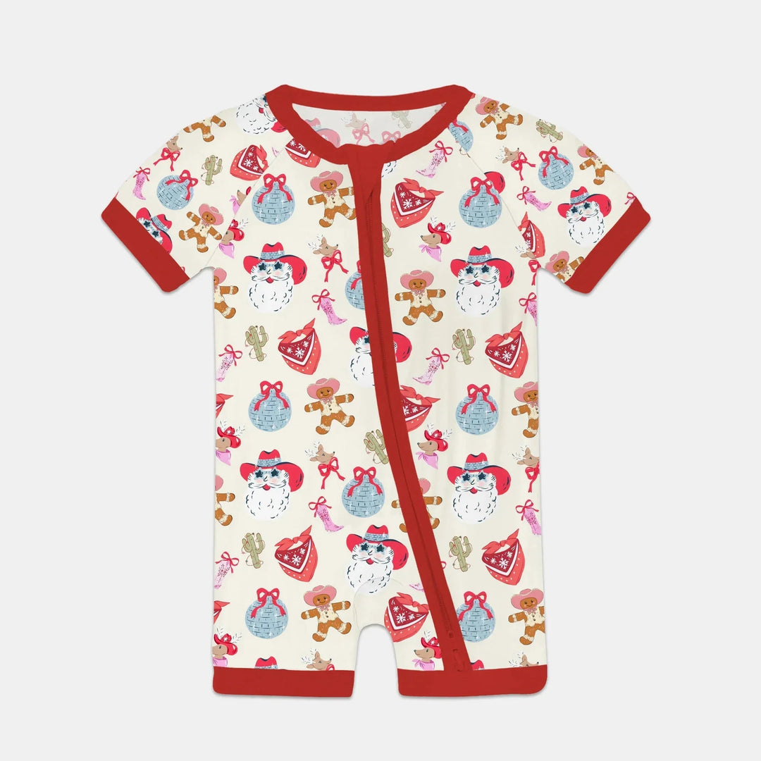 Lovely Western Christmas Girl Shorty Zippy , Lovely Western Christmas Girl Shorty Zippy - 0-3M