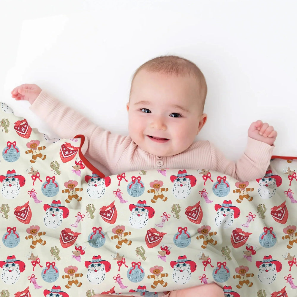 Lovely Western Christmas Girl Toddler Blanket , Lovely Western Christmas Girl Toddler Blanket - Default Title